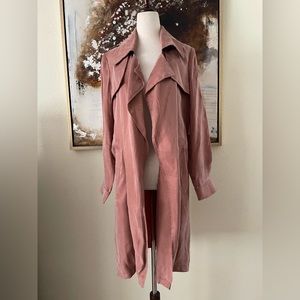 LINE knitwear silk / cotton blend trench coat jacket size XS P BNWT~
